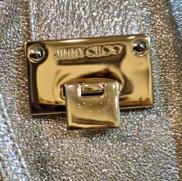Jimmy Choo $1395 Rhea Bag Metallic Leather Tote Bag - Picture 3 of 16